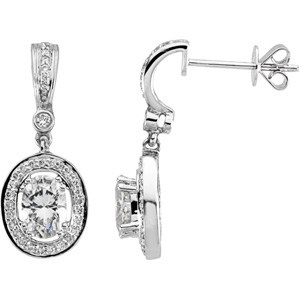 1.9 CT Moissanite and 1/3 CT Diamond Earrings - Clearance