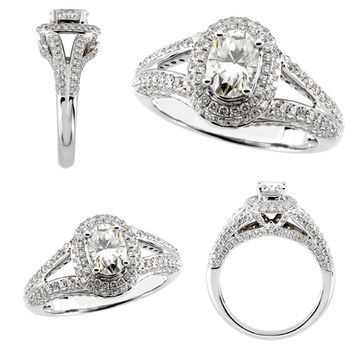 9/10 CT Moissanite and 1 CT Diamond Ring - Clearance