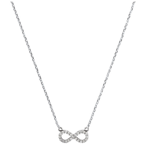 14kt White Gold 1/8 ct tw Diamond Infinity Necklace
