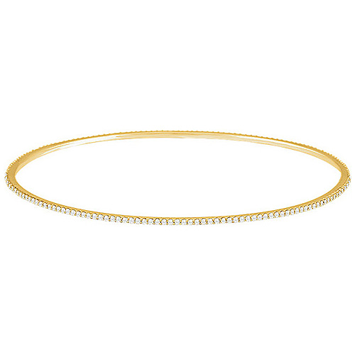 14kt Yellow Gold 1 ct Diamond Stackable Bangle Bracelet