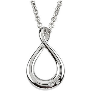 Sterling Silver .015 ct Diamond Infinity 18in Necklace