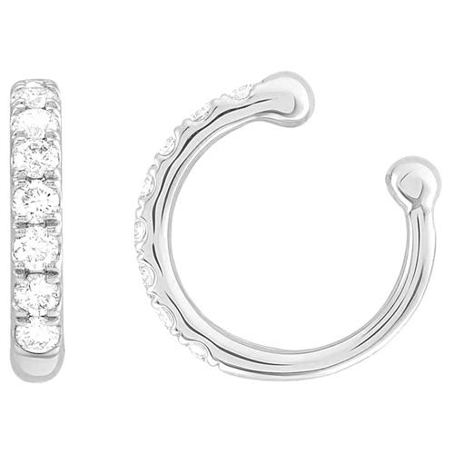 14k White Gold 1/6 ct tw Diamond Ear Cuff