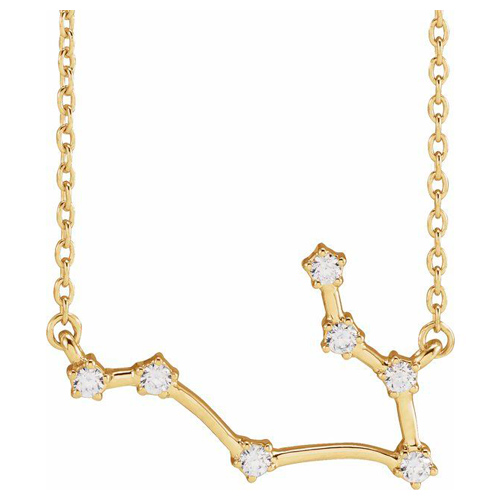 14k Yellow Gold 1/6 ct tw Diamond Gemini Necklace