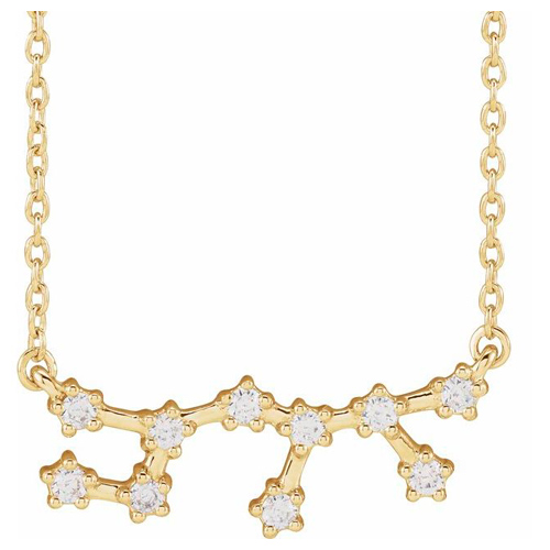 14k Yellow Gold 1/5 ct tw Diamond Sagittarius Necklace