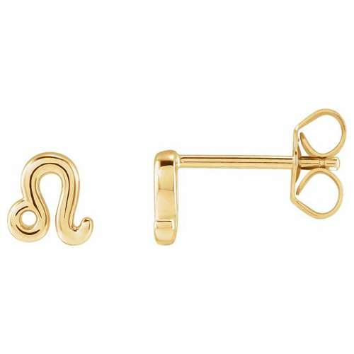 14k Yellow Gold Leo Zodiac Sign Earrings JJ688885YLEO | Joy Jewelers