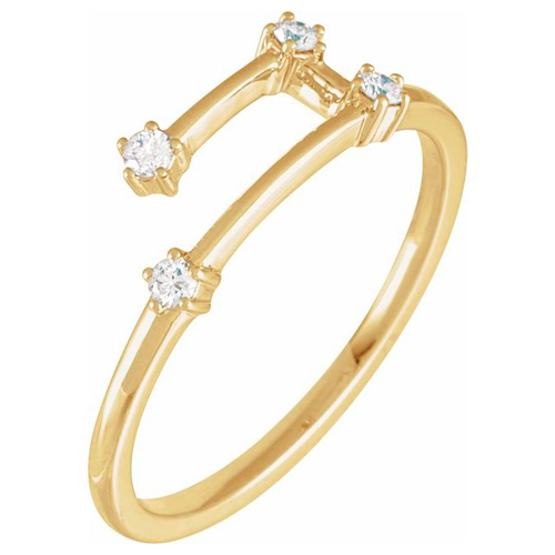 14k Yellow Gold 1/10 ct tw Diamond Aries Ring