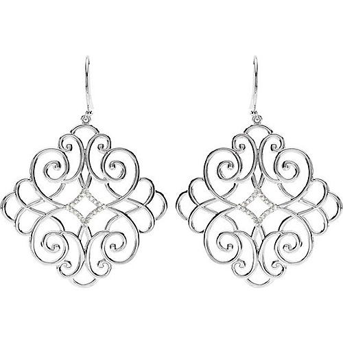 1/5 ct tw Diamond Earrings - Sterling Silver