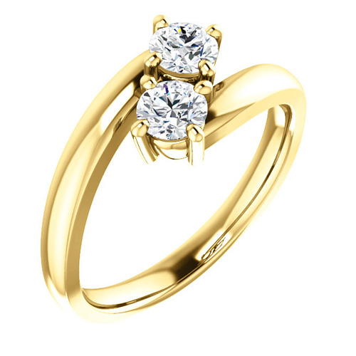 14kt Yellow Gold 1/2 ct Two-Stone Diamond Ring