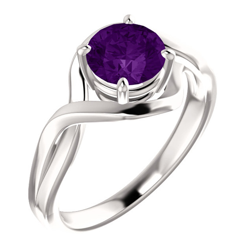 14kt White Gold 1 ct Amethyst Infinity Style Ring
