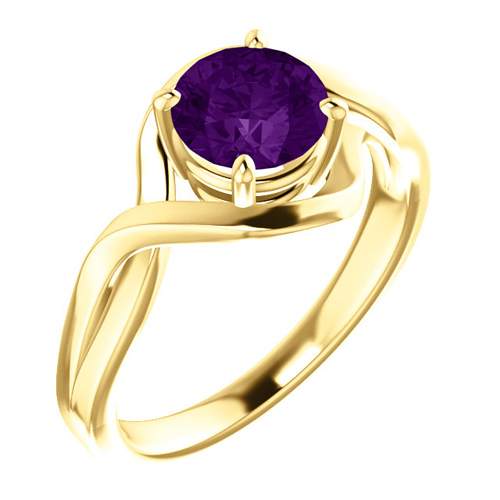 14kt Yellow Gold 1 ct Amethyst Infinity Style Ring
