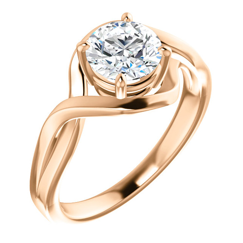 14kt White Gold 1 ct Forever One Moissanite Infinity Style Ring