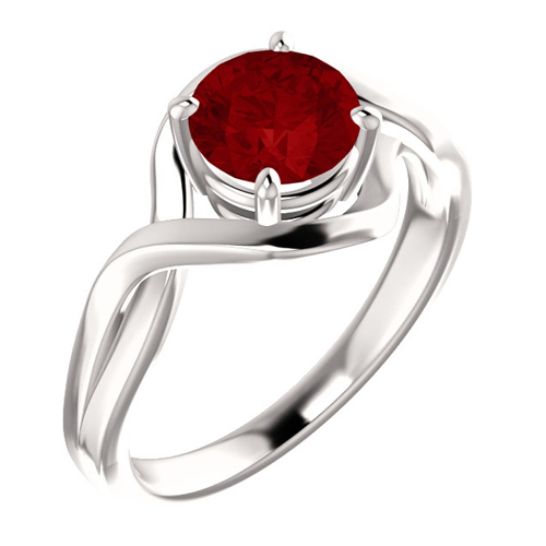 14kt White Gold 1.5 ct Chatham Created Ruby Infinity Style Ring