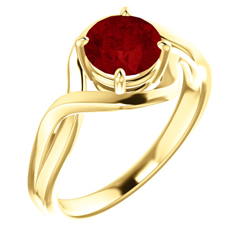 14kt Yellow Gold 1.5 ct Chatham Created Ruby Infinity Style Ring