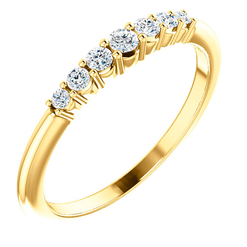 14k Yellow Gold 1/5 ct Diamond Stackable Ring