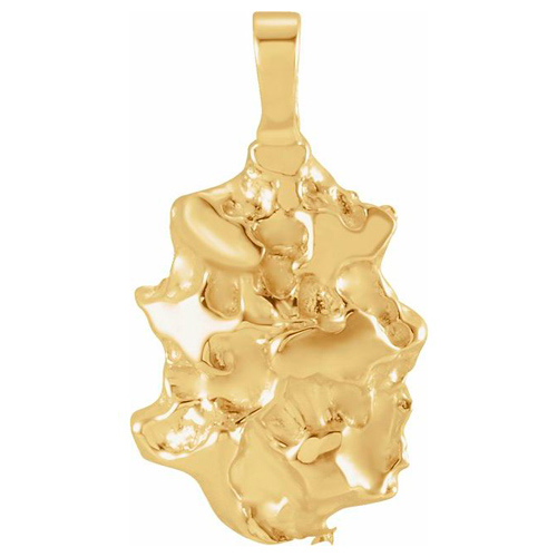 14k Yellow Gold Nugget Charm 1/2in