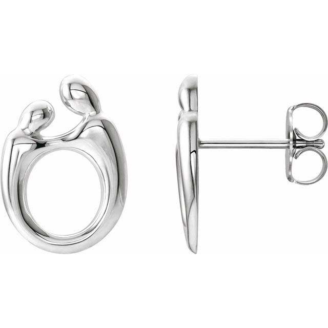 Sterling Silver Mother and Child Earrings