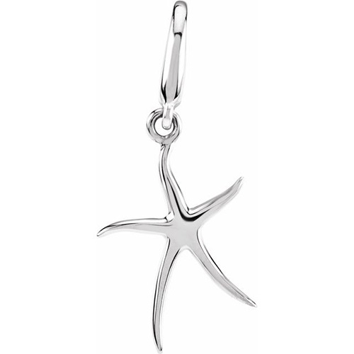 14kt White Gold 5/8in Skinny Starfish Charm