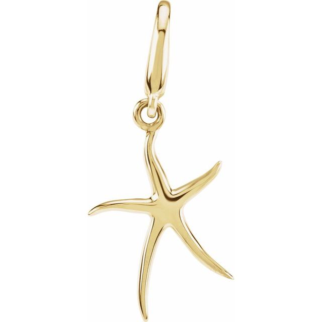 14kt Yellow Gold 5/8in Skinny Starfish Charm