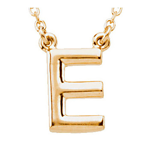 14k Yellow Gold Letter E Initial Necklace 16in