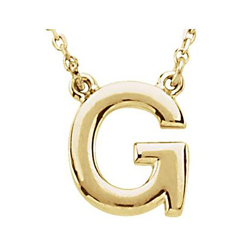 14k Yellow Gold Letter G Initial Necklace 16in