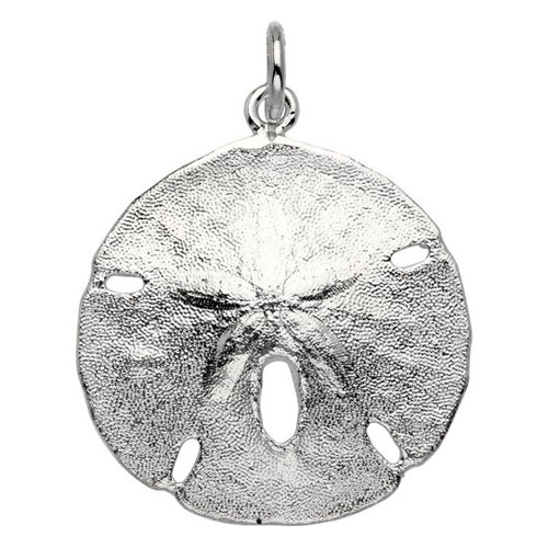 Sterling Silver Textured Sand Dollar Pendant 1 1/8in