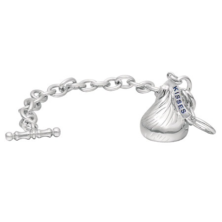 Sterling Silver 3D HERSHEY'S KISSES Charm Bracelet