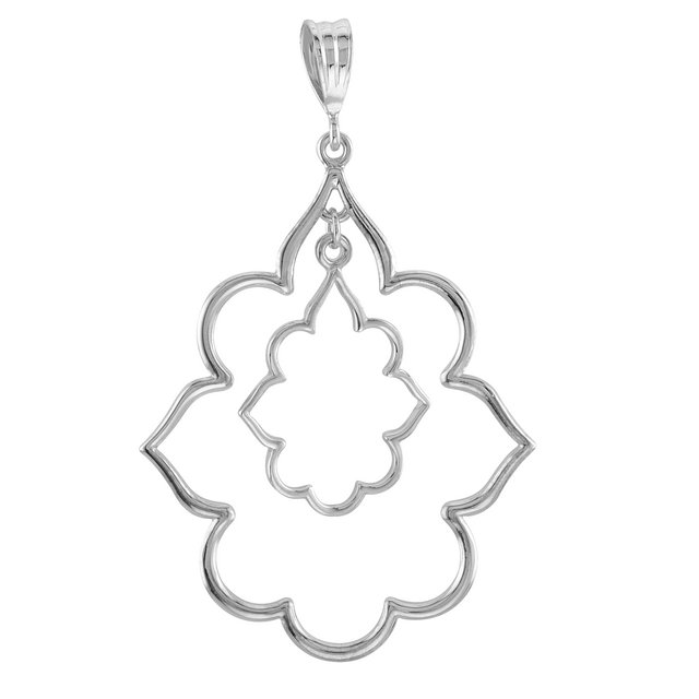 Sterling Silver 1 3/4in Byzantine Pendant