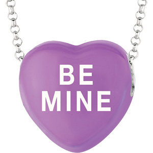 Sterling Silver Purple Be Mine Sweethearts 16in Necklace
