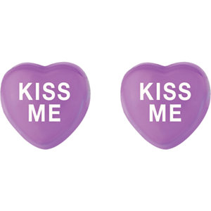 Sterling Silver Purple Kiss Me Sweethearts Earrings