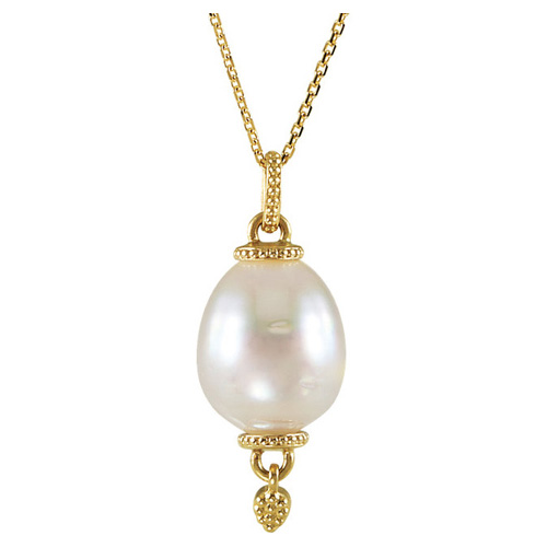 14kt Yellow Gold 11mm Granulated South Sea Pearl Pendant