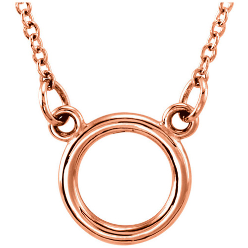 14k Rose Gold Tiny Posh Open Circle Necklace
