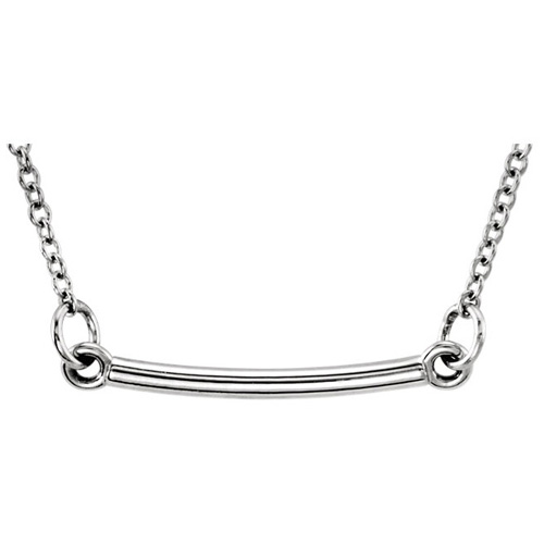 14kt White Gold TinyPosh Bar 18in Necklace