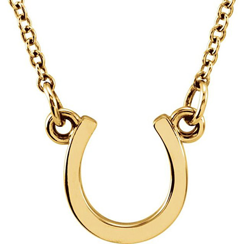 14kt Yellow Gold TinyPosh Horseshoe 18in Necklace