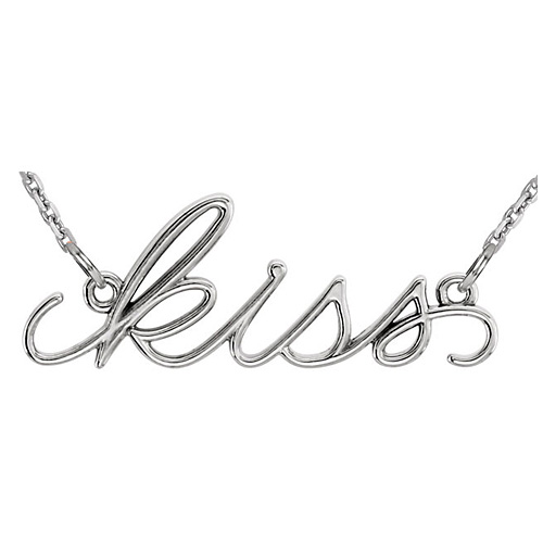 14kt White Gold Kiss 16 1/2in Necklace
