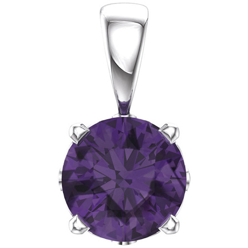 14kt White Gold 3/4 ct Amethyst Pendant