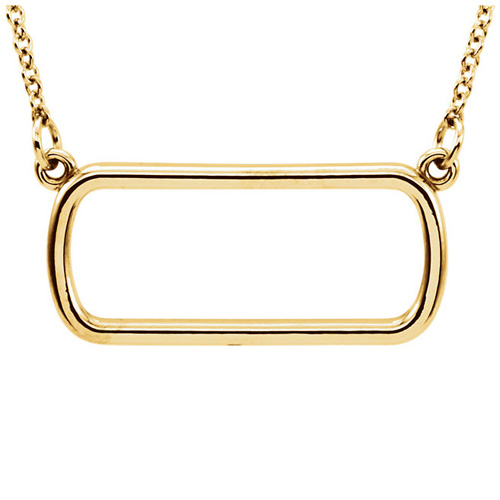 14kt Yellow Gold Soft Rectangle 16in Necklace
