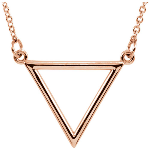 14kt Rose Gold Open Triangle 16in Necklace