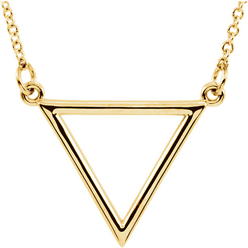 14kt Yellow Gold Open Triangle 16in Necklace