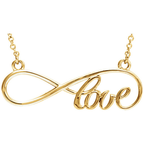 14kt Yellow Gold Love Infinity 16in Necklace