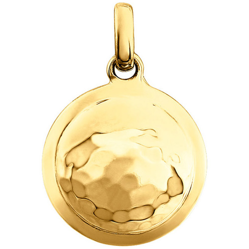 14kt Yellow Gold 1/2in Hammered Disc Pendant