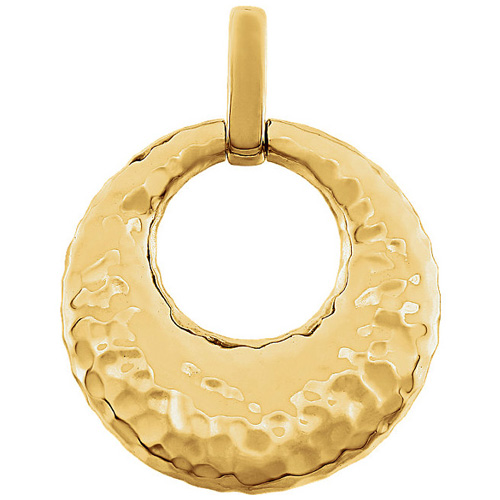 14kt Yellow Gold Hammered Circle Pendant