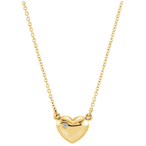 14kt Yellow Gold .01 ct Diamond Heart Necklace