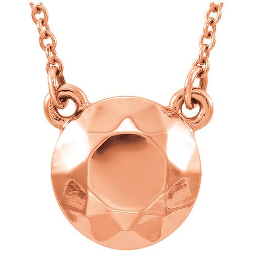 14kt Rose Gold Faceted Design Circle 16 1/2in Necklace