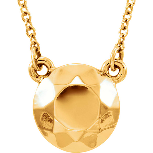 14kt Yellow Gold Faceted Design Circle 16 1/2in Necklace