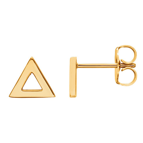 14kt Yellow Gold Open Triangle Stud Earrings