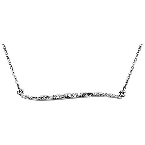14kt White Gold 1/6 ct Diamond Curvilinear Necklace