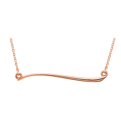 14kt Rose Gold Freeform Wave Necklace