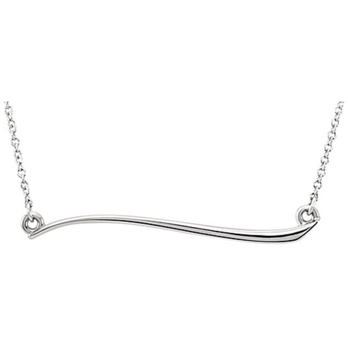 14kt White Gold Freeform Wave Necklace