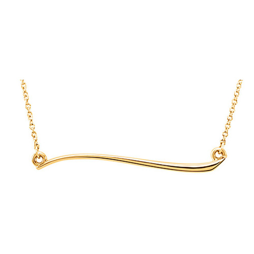 14kt Yellow Gold Freeform Wave Necklace