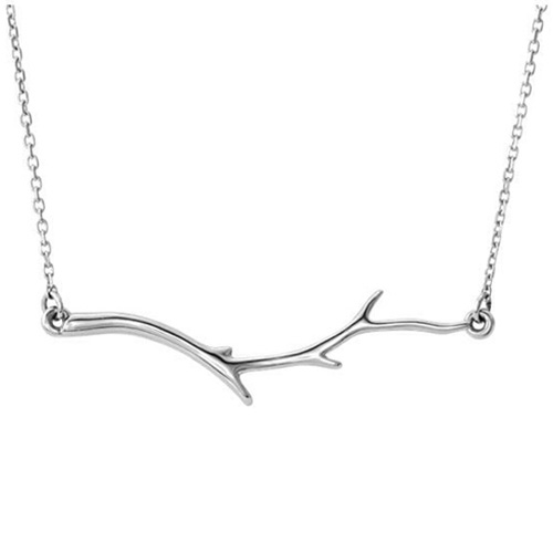 14k White Gold Branch Necklace
